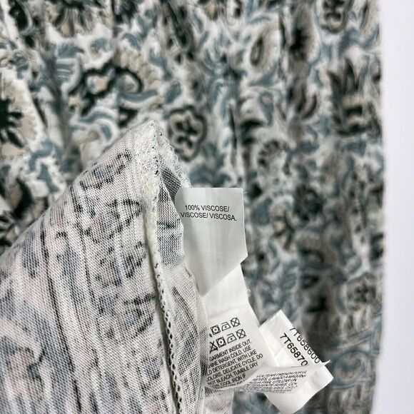 Lucky Brand Top Size XS Womens Green Peasant Border Print Square Neck Heritage - Picture 7 of 9